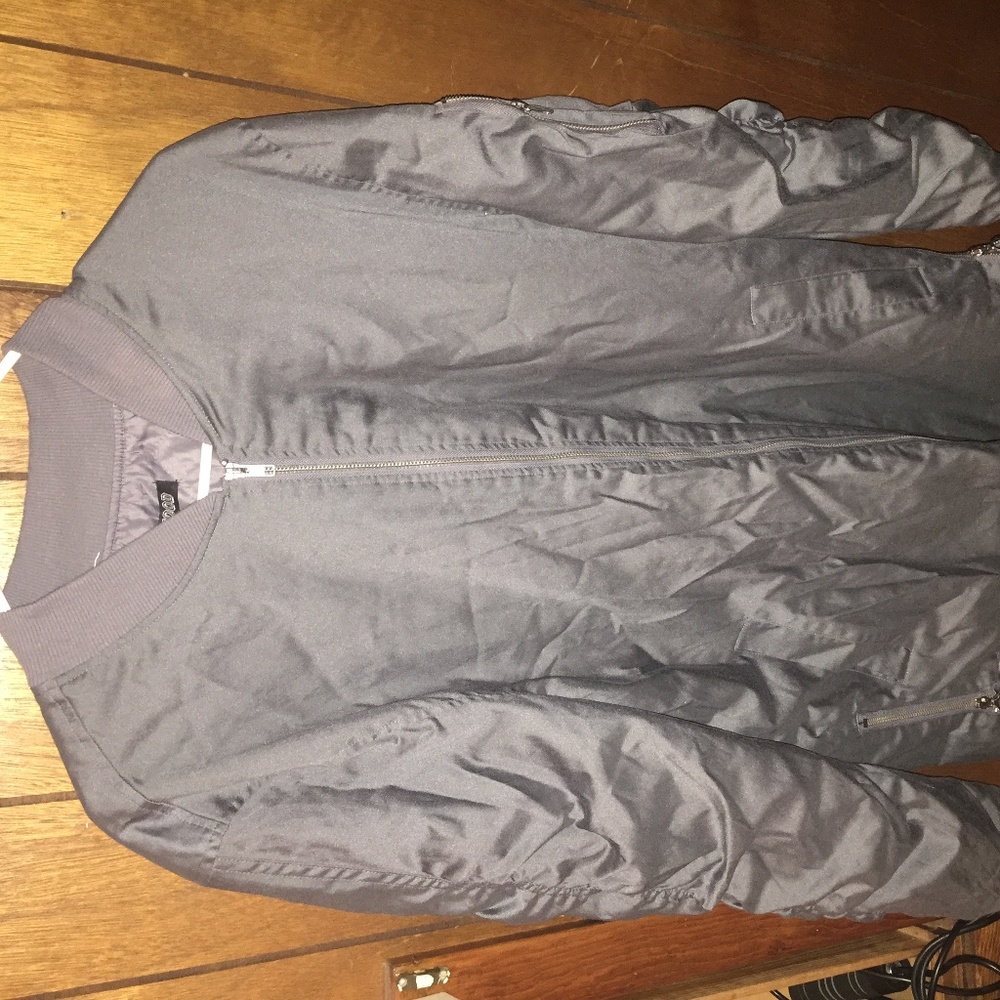 Blue zipper urban bomber jacket